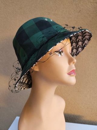 Christian Dior Black Green Diorissimo Logo Printed Bucket Hat