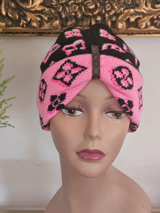 Louis Vuitton Pink Black Wool 3D Monogram Beanie NWT