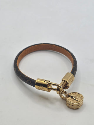 Louis Vuitton Brown LV Monogram LV Tribute Charm Bracelet 27 sz