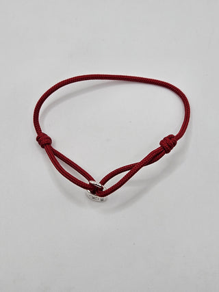 Louis Vuitton Red Silver Lockit Cord Bracelet