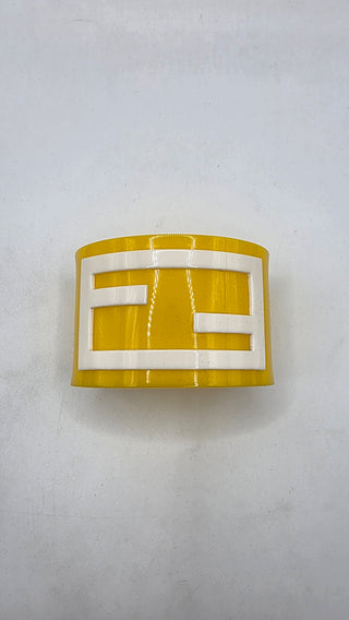 Fendi Yellow White Resin FF Logo Cuff Bracelet