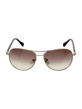 Louis Vuitton Gold-tone LV Monogram Aviator Sunglasses