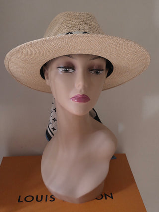 Louis Vuitton Beige Palm Abstract LV Monogram Wave Sun Hat M sz