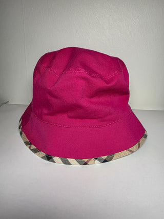 Burberry Pink Nova Check trim bucket hat L sz