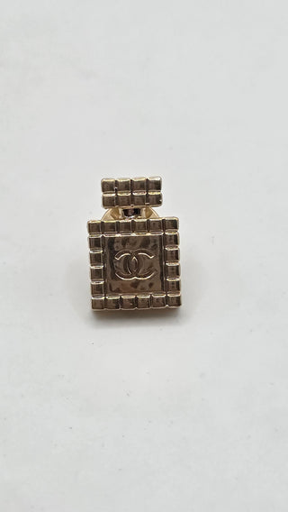 Chanel Gold-tone 2022 Interlocking CC Perfume Bottle Pin