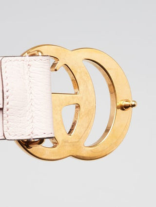 Gucci Beige Light Pink Canvas Double G Belt Size 65/26
