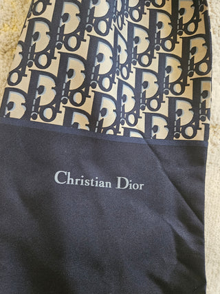 Christian Dior Navy Blue multicolor Silk Diorissimo Printed Scarf