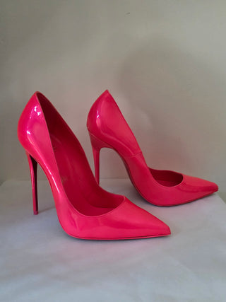 Christian Louboutin Neon Pink Patent Leather Pumps 39.5 sz