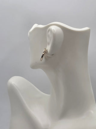 Chanel Gold-tone Interlocking CC Outline Circle Stud Earrings
