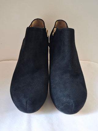 Fendi Black suede Zucca FF Logo  Ankle booties 39.5 sz