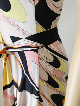 Emilio Pucci Multicolor Printed Midi Length Dress US 8