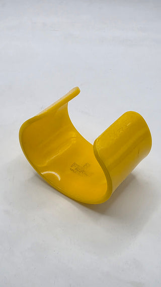 Fendi Yellow White Resin FF Logo Cuff Bracelet