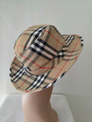 Burberry Brown Multicolor Nova Check Plaid bucket hat S sz