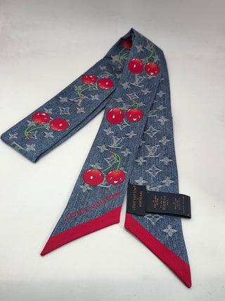 Louis Vuitton Blue LV X TM Silk Monogram Cerises Bandeau Denim