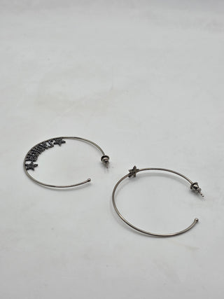 Christian Dior Silver-tone J'Adior Crystal Hoop Earrings