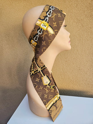 Louis Vuitton Brown LV Monogram Confidential Silk Scarf