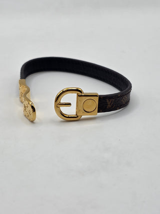 Louis Vuitton Brown Leather Fasten Your LV Bracelet