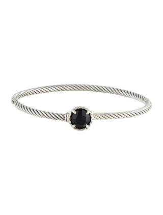 David Yurman Sterling Silver Onyx Petite Chatelaine Bracelet