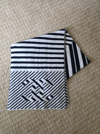 Chanel Blue White Cashmere Interlocking CC Logo Scarf