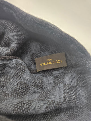 Louis Vuitton Black Petit Damier LV Monogram Wool Beanie