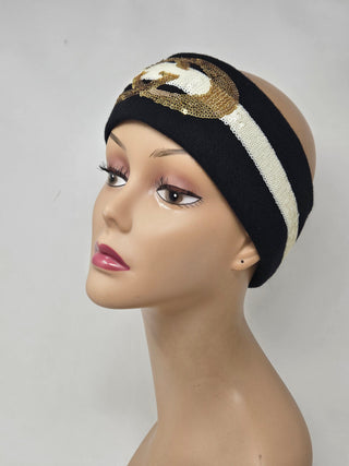 GUCCI Wool GG Logo Sequin Headband M sz