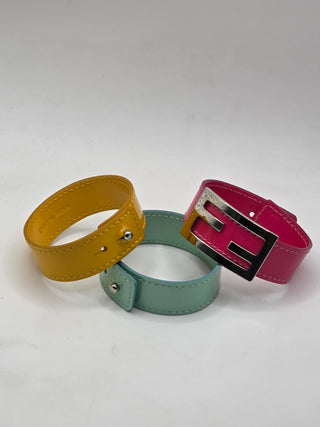 Fendi multicolor FF Logo set of bracelets