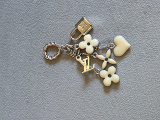 Louis Vuitton Silver-tone Sweet Monogram Enamel LV Logo Charms Pendant