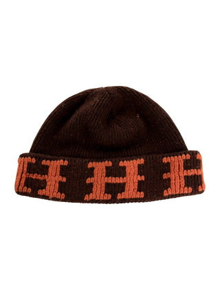 Hermès Brown H Logo Cashmere Beanie One size