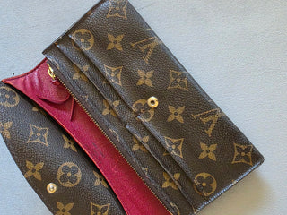 Louis Vuitton LV Monogram Pattern Coated Canvas Emilie Wallet