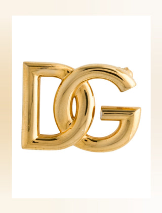 Dolce & Gabbana Gold-tone DG Logo Brooch