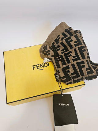 Fendi Brown Black FF Zucca Print Tights M sz