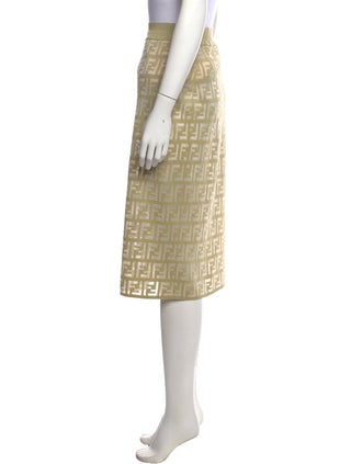 Fendi FF Monogram Graphic Print Midi Length Skirt M sz