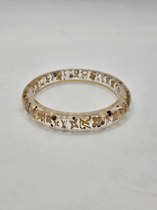 Louis Vuitton Resin Crystal Narrow Inclusion Bangle Bracelet