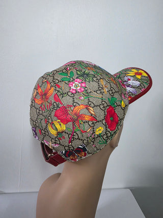 Gucci Multicolor GG Monogram Flora Women's fashion baseball cap L sz