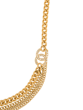 Chanel Gold-tone 2022 Strass CC Multi-Chain Necklace