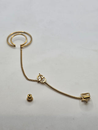 Christian Dior Gold-tone CD Logo Star Ear Climber