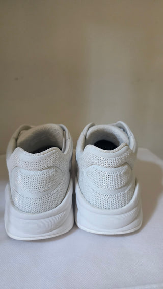 Chanel White Interlocking CC Logo Sequins Sneakers 39.5 sz