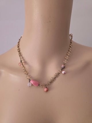 Chanel Gold-tone Faux Pearl Resin Bead Interlocking CC Collar Necklace