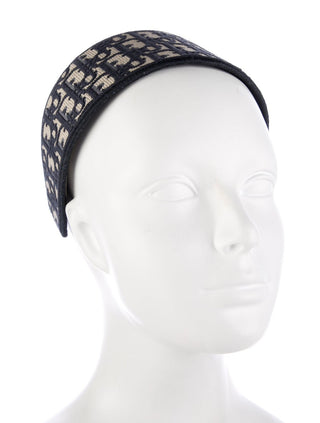 Christian Dior Blue Oblique Diorissimo Printed Wide Canvas Headband