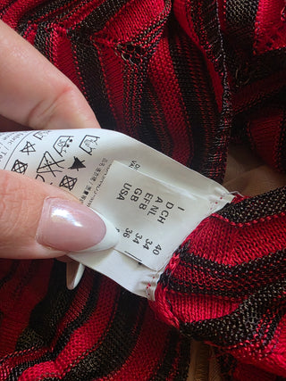 M Missoni Red Striped Long-sleeved Dress US 4 sz