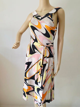 Emilio Pucci Multicolor Printed Midi Length Dress US 8