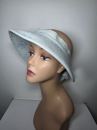 Chanel Blue Interlocking CC Denim Visor