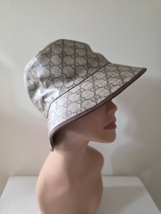 Gucci Beige brown GG Monogram bucket hat M sz