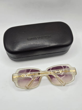 Louis Vuitton Glitter White Plastic LV Print Obsession Sunglasses