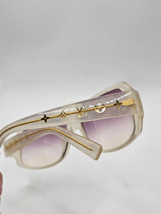 Louis Vuitton Glitter White Plastic LV Print Obsession Sunglasses