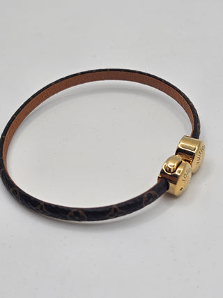 Louis Vuitton Brown Gold-tone Historic Mini Monogram Bracelet