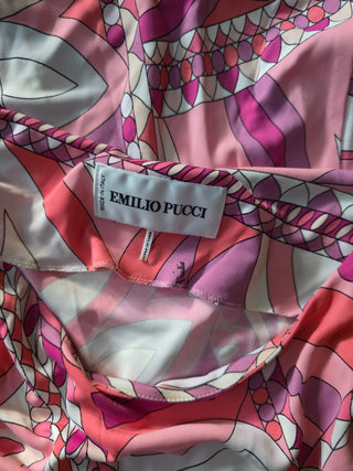 Emilio Pucci Pink Printed Bateau Neckline Tunic S sz