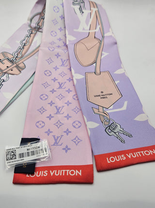 Louis Vuitton pink purple LV Monogram Silk Bandeau