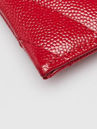 Yves Saint Laurent Red Matelasse Quilted Leather Monogram Small Bill Pouch