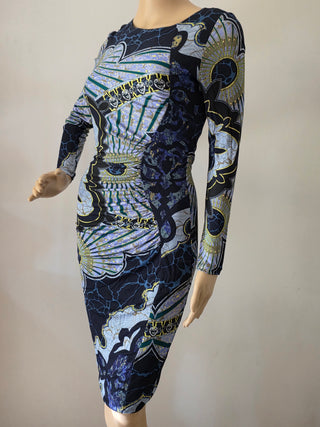 Emilio Pucci Purple Multicolor Signature Print Sexy dress 6 US sz